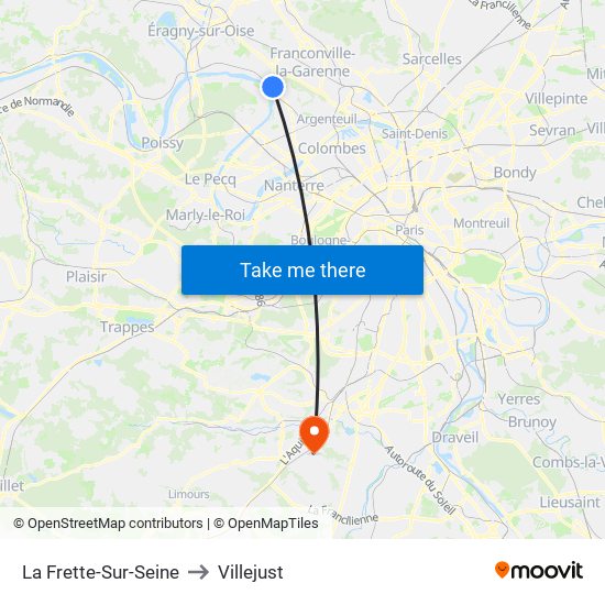 La Frette-Sur-Seine to Villejust map
