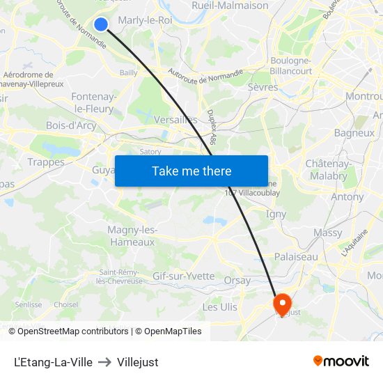 L'Etang-La-Ville to Villejust map