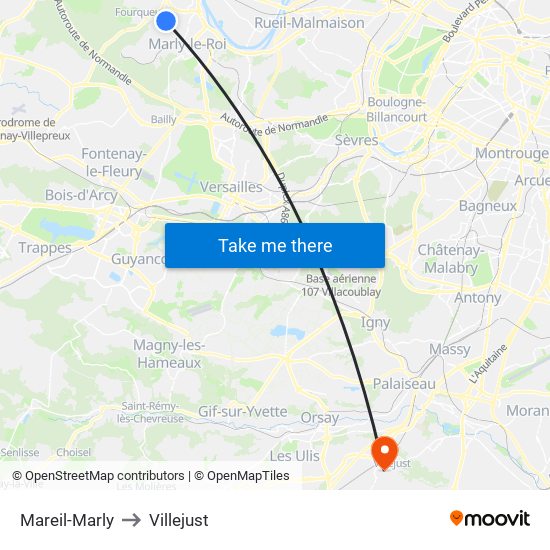 Mareil-Marly to Villejust map