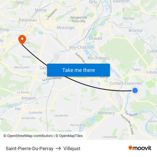 Saint-Pierre-Du-Perray to Villejust map
