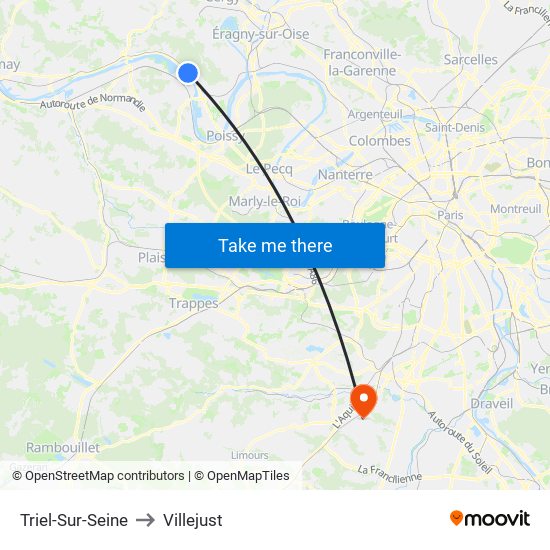 Triel-Sur-Seine to Villejust map