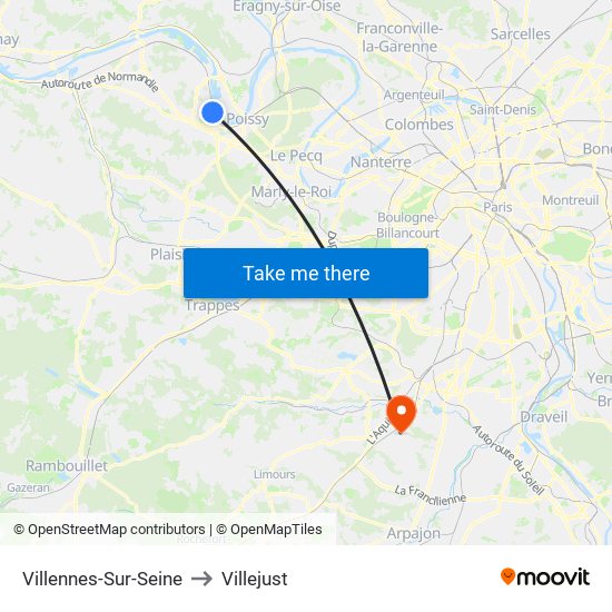 Villennes-Sur-Seine to Villejust map