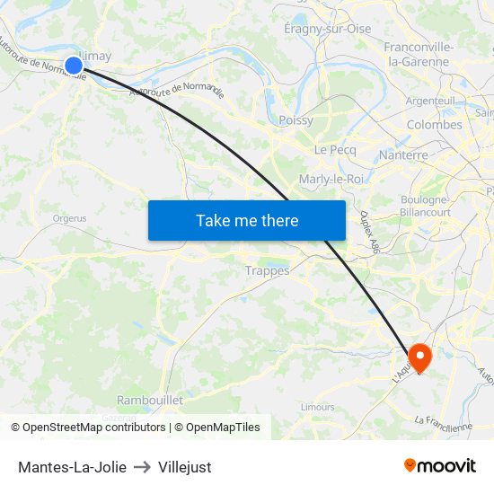 Mantes-La-Jolie to Villejust map