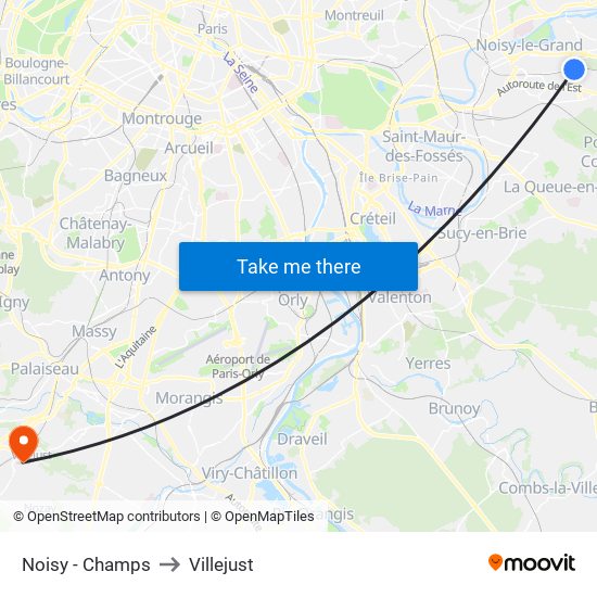 Noisy - Champs to Villejust map