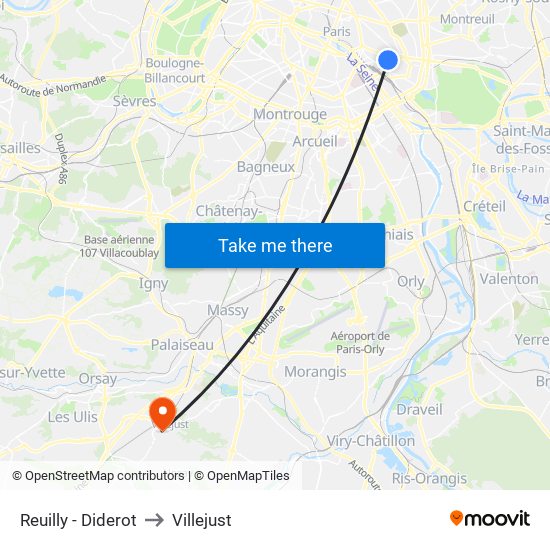 Reuilly - Diderot to Villejust map