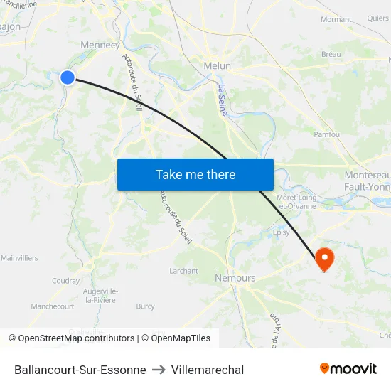 Ballancourt-Sur-Essonne to Villemarechal map