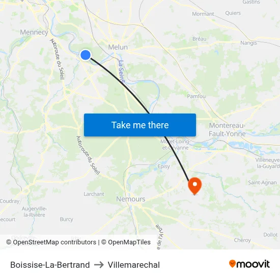 Boissise-La-Bertrand to Villemarechal map