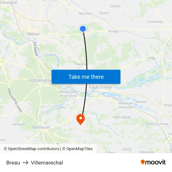 Breau to Villemarechal map