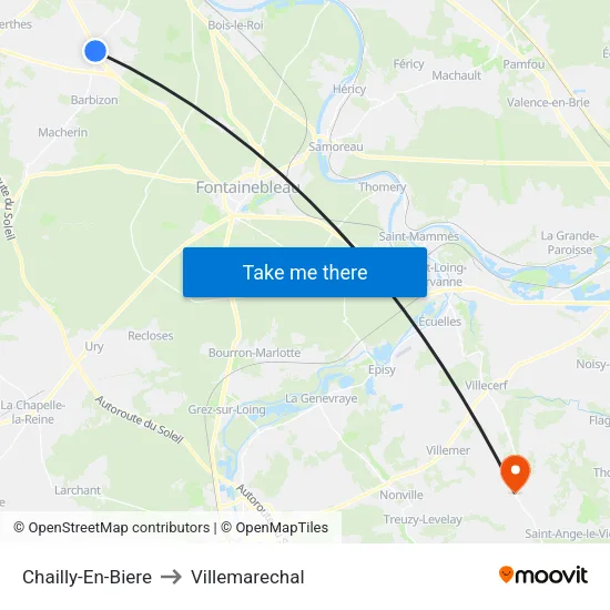 Chailly-En-Biere to Villemarechal map