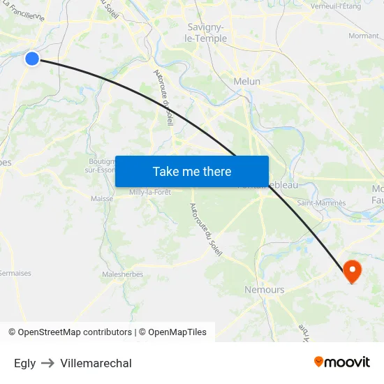 Egly to Villemarechal map