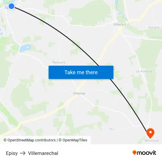 Episy to Villemarechal map