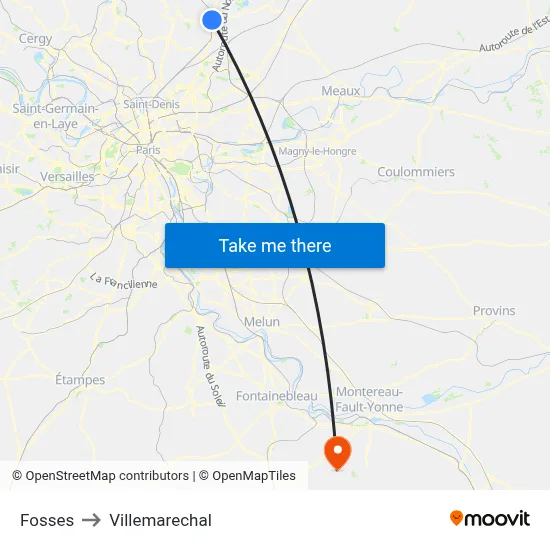 Fosses to Villemarechal map