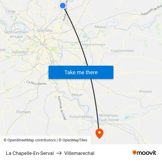 La Chapelle-En-Serval to Villemarechal map