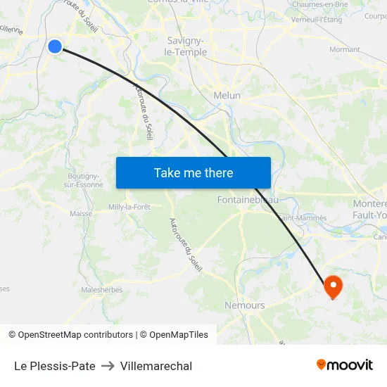 Le Plessis-Pate to Villemarechal map