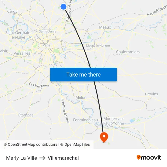 Marly-La-Ville to Villemarechal map