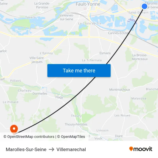 Marolles-Sur-Seine to Villemarechal map