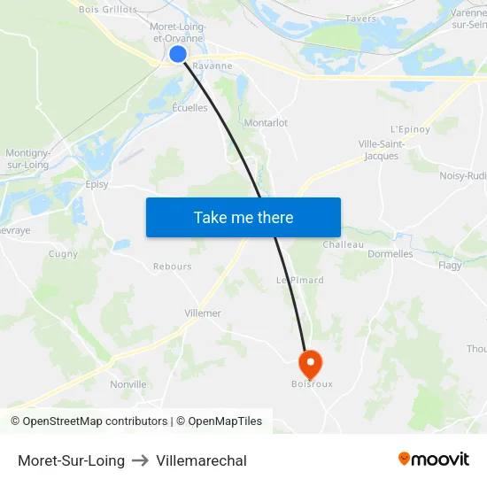 Moret-Sur-Loing to Villemarechal map