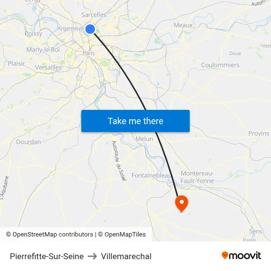 Pierrefitte-Sur-Seine to Villemarechal map