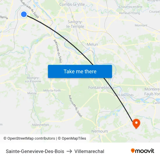 Sainte-Genevieve-Des-Bois to Villemarechal map