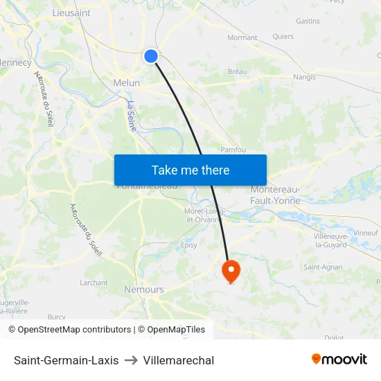 Saint-Germain-Laxis to Villemarechal map