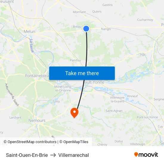 Saint-Ouen-En-Brie to Villemarechal map