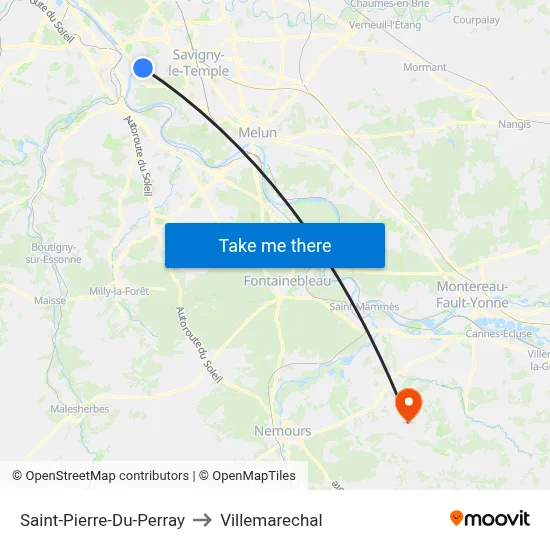 Saint-Pierre-Du-Perray to Villemarechal map