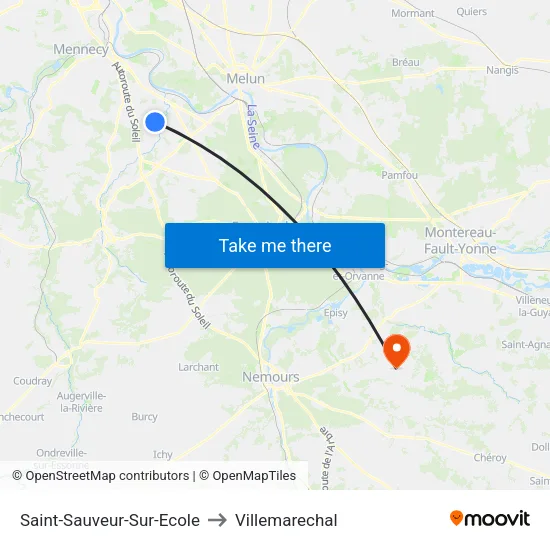 Saint-Sauveur-Sur-Ecole to Villemarechal map