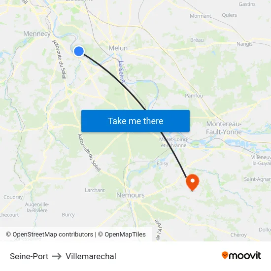 Seine-Port to Villemarechal map