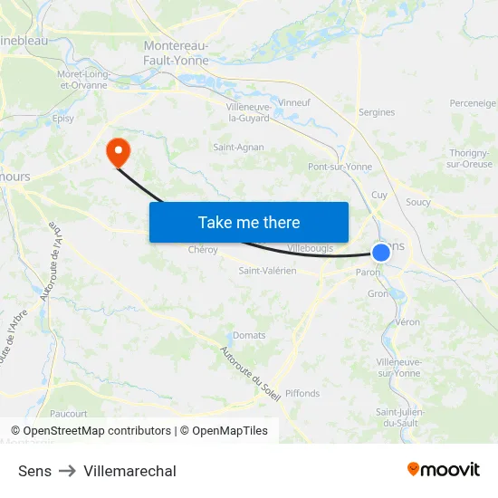 Sens to Villemarechal map