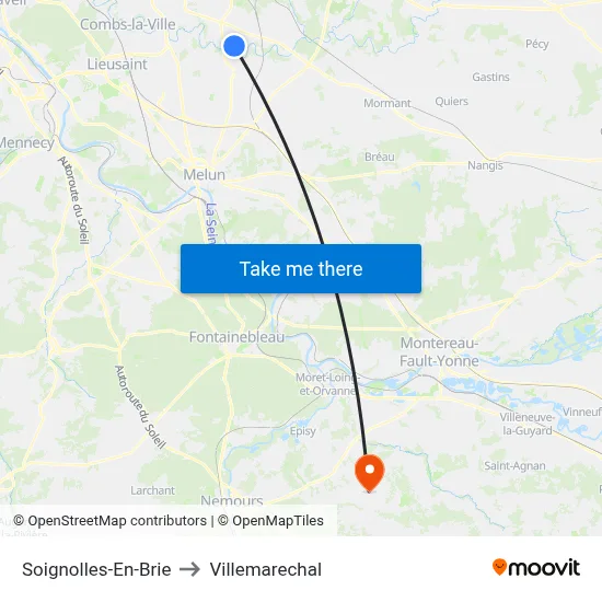 Soignolles-En-Brie to Villemarechal map