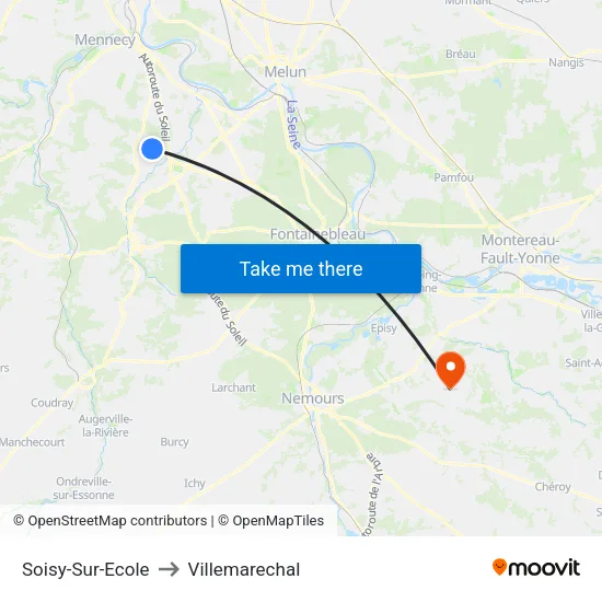 Soisy-Sur-Ecole to Villemarechal map