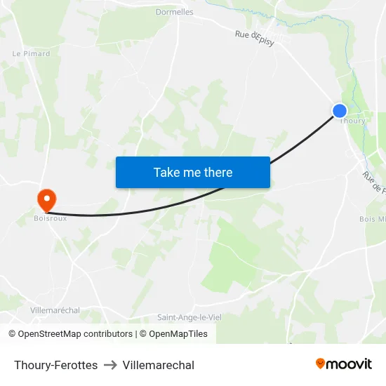 Thoury-Ferottes to Villemarechal map