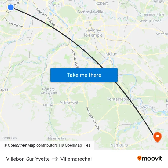 Villebon-Sur-Yvette to Villemarechal map