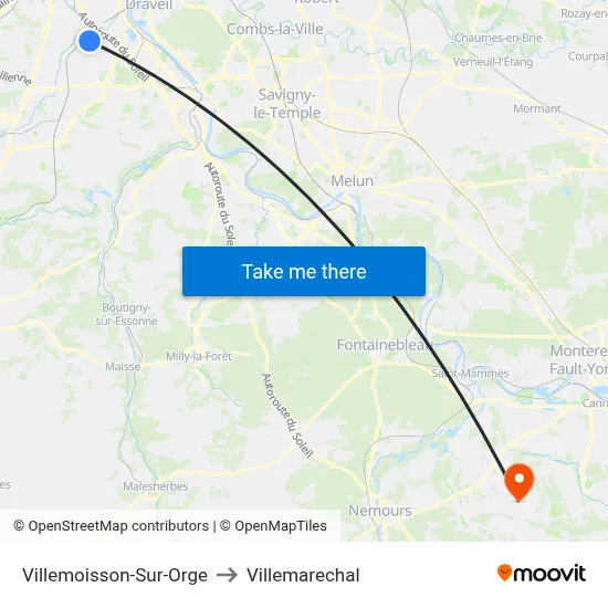 Villemoisson-Sur-Orge to Villemarechal map