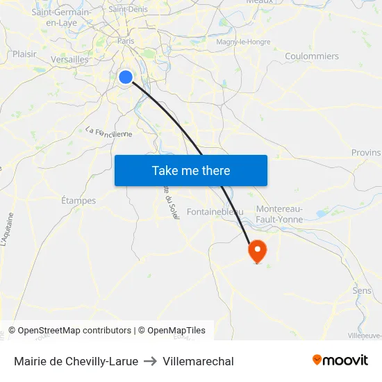 Mairie de Chevilly-Larue to Villemarechal map
