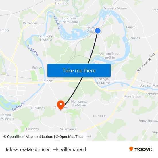 Isles-Les-Meldeuses to Villemareuil map