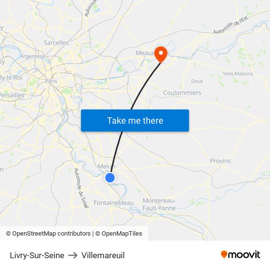 Livry-Sur-Seine to Villemareuil map