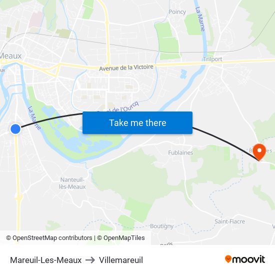 Mareuil-Les-Meaux to Villemareuil map