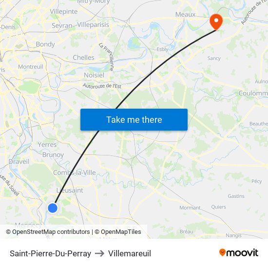 Saint-Pierre-Du-Perray to Villemareuil map