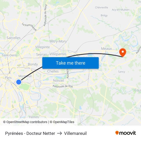 Pyrénées - Docteur Netter to Villemareuil map