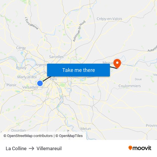 La Colline to Villemareuil map