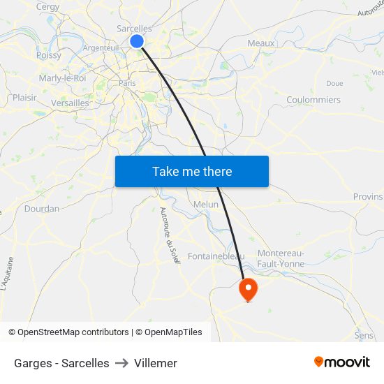 Garges - Sarcelles to Villemer map