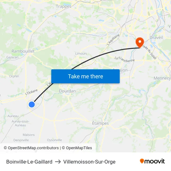 Boinville-Le-Gaillard to Villemoisson-Sur-Orge map