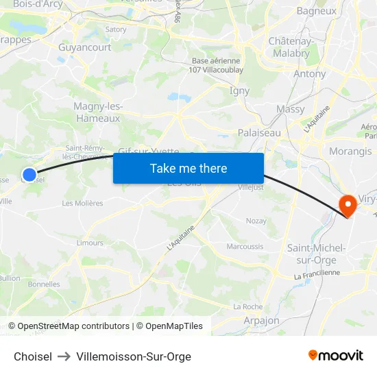 Choisel to Villemoisson-Sur-Orge map
