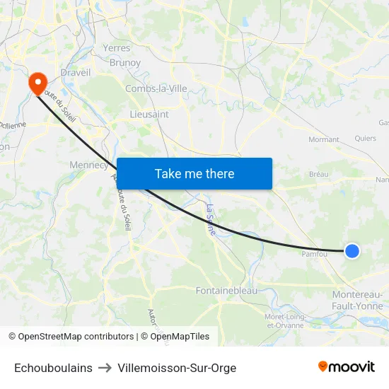 Echouboulains to Villemoisson-Sur-Orge map