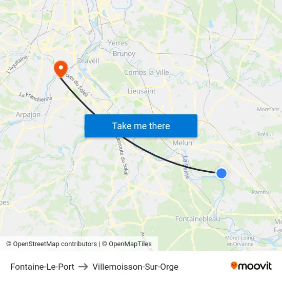 Fontaine-Le-Port to Villemoisson-Sur-Orge map