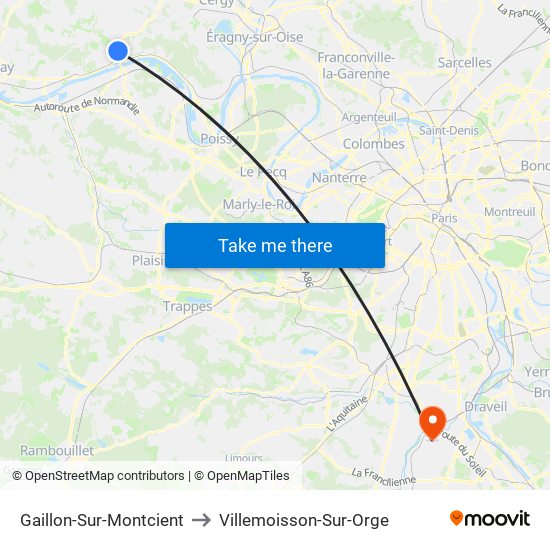 Gaillon-Sur-Montcient to Villemoisson-Sur-Orge map
