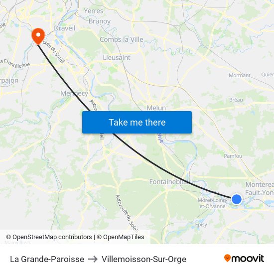 La Grande-Paroisse to Villemoisson-Sur-Orge map