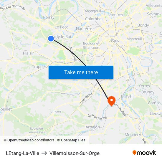 L'Etang-La-Ville to Villemoisson-Sur-Orge map