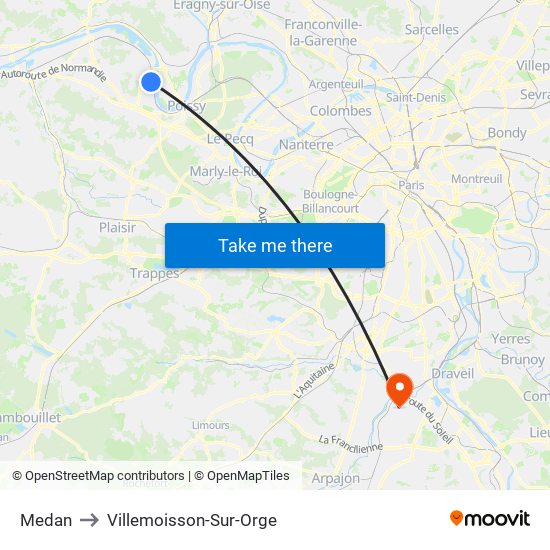 Medan to Villemoisson-Sur-Orge map